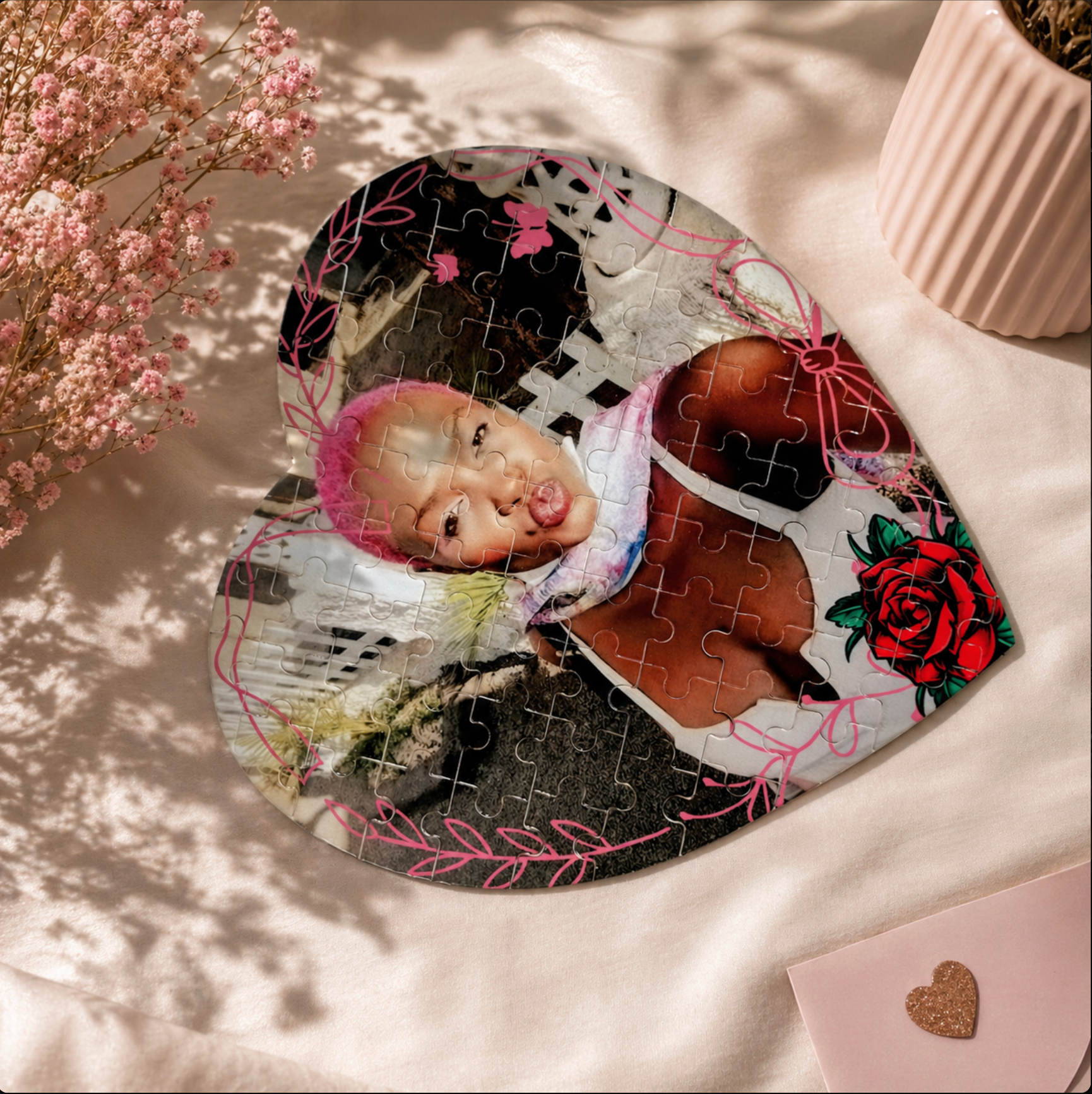 Personalised Heart-Shaped Puzzle – 76 Pieces Custom Photo Jigsaw