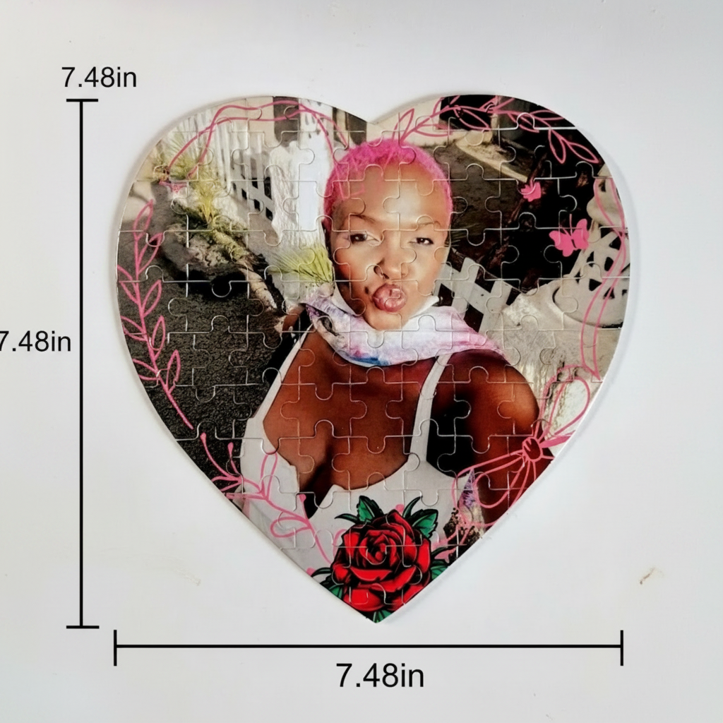 Personalised Heart-Shaped Puzzle – 76 Pieces Custom Photo Jigsaw