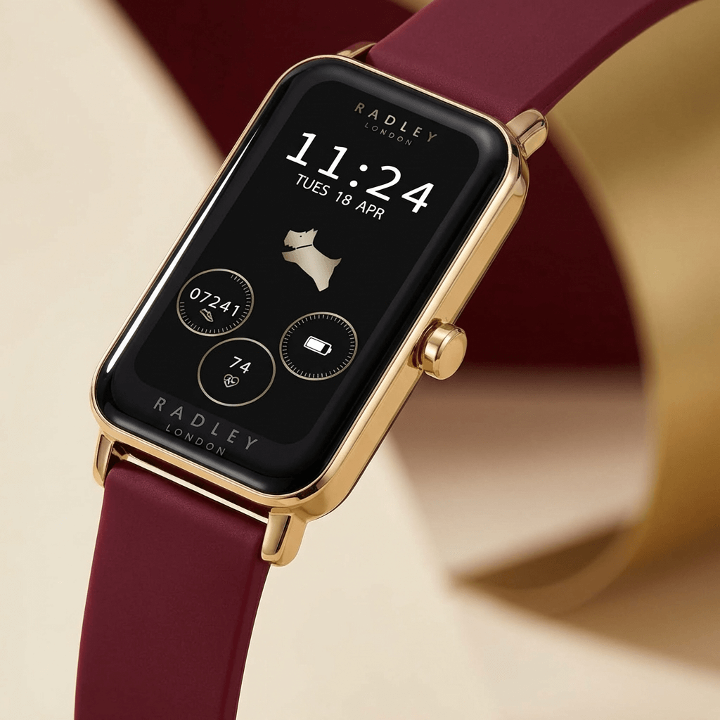 Radley London Rose Gold Smartwatch – Burgundy
