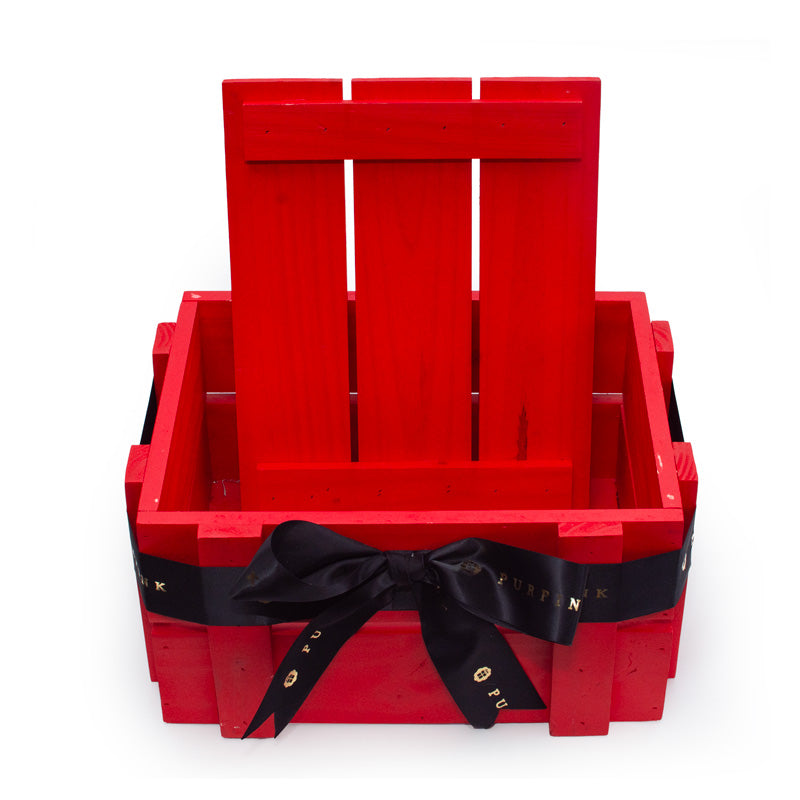 Red Luxury Wooden Crate With Ribbon