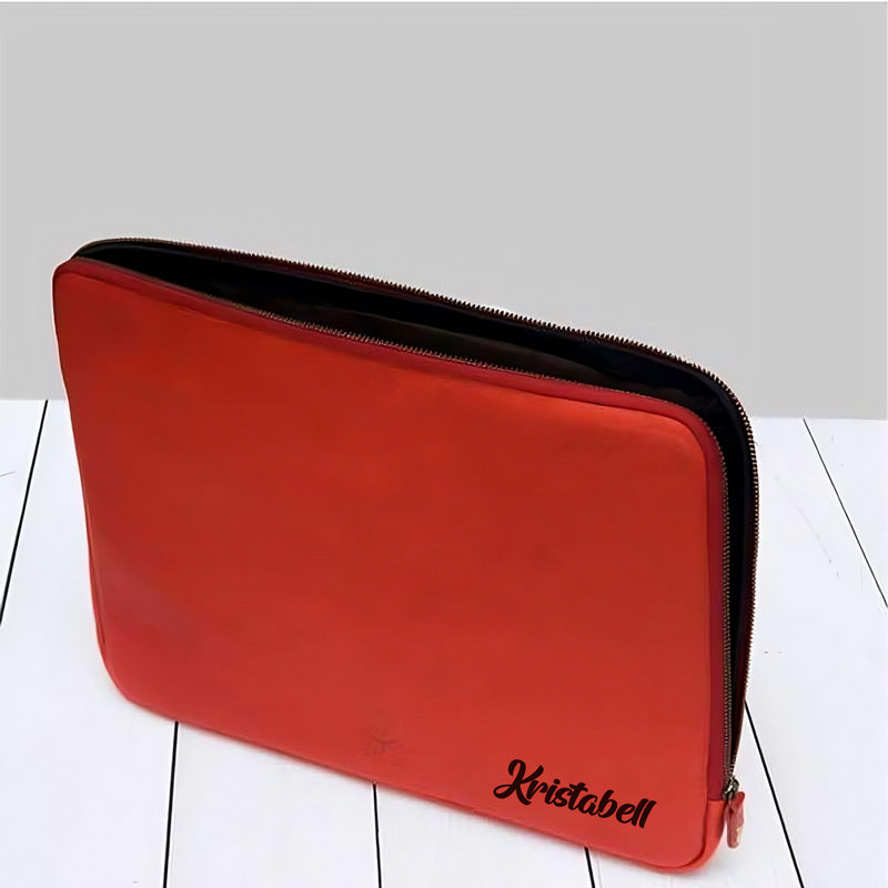 Genuine Leather Zip Around Hand Crafted Mac Book Sleeve