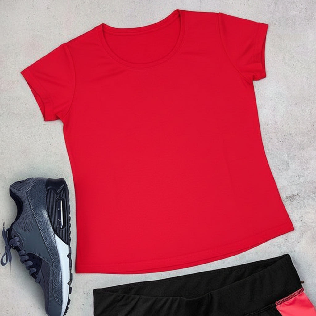 Ladies Microfibre Polyester Gym T-Shirt – Moisture-Wicking Activewear