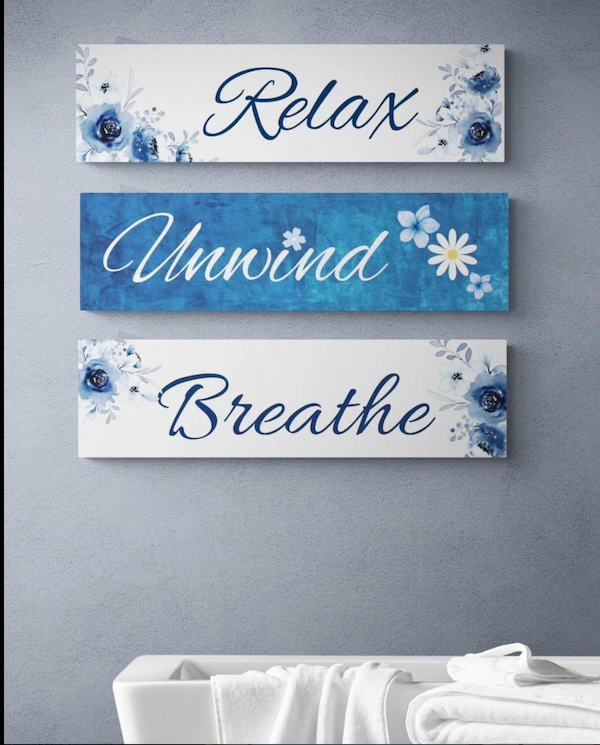 Relax, Unwind, Breathe Wall Hanging Plaque