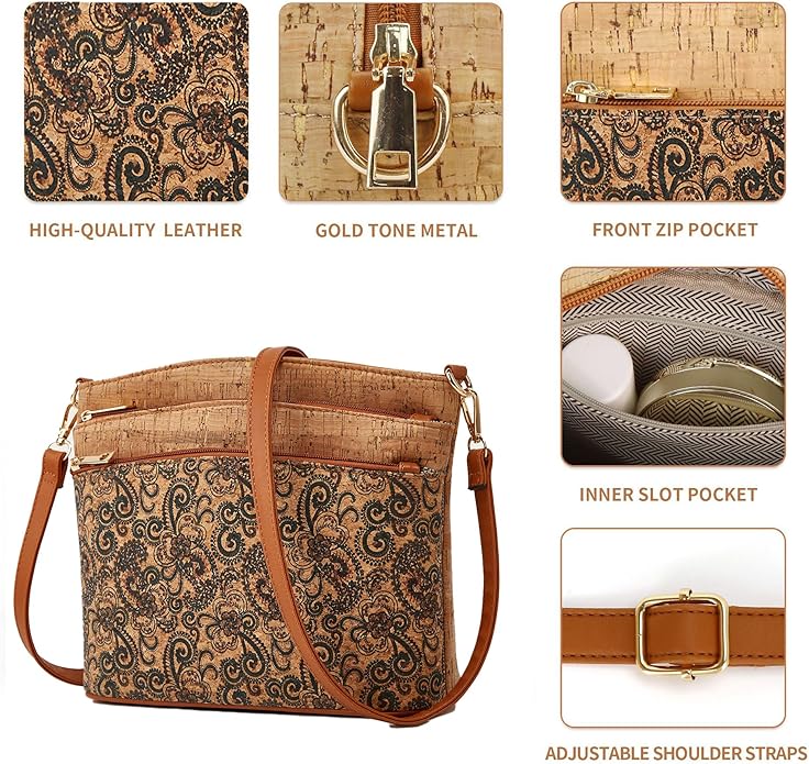 Retro PU Leather Crossbody Handbag – 26 × 19 × 11 cm Vintage Structured Bag