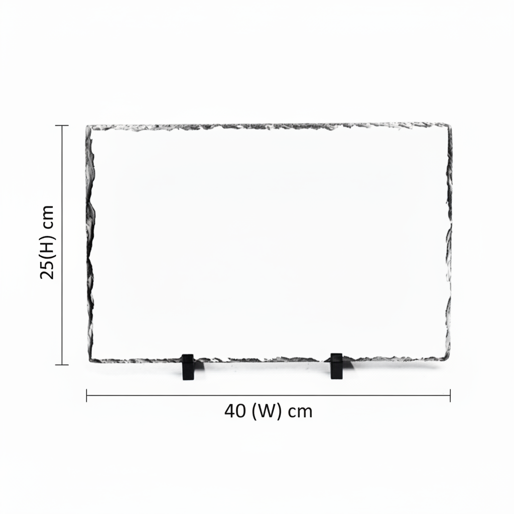 Personalized Father's Day Photo Slate Plaque – Large Long Slate Panel (40 × 25 cm)