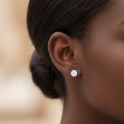 Round Crystal Silver Studs