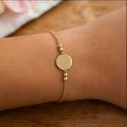 Round Disc Bracelet – Gold Plated Brass Bracelet