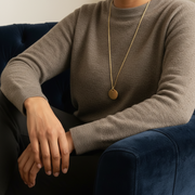 Round Disc Necklace – Gold Plated Round Pendant Jewellery