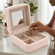 Pink Jewellery Box With Lift Up Lid and Compartments