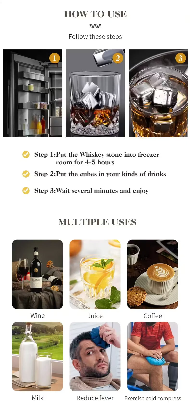 The ChillCraft Stainless Steel Whisky Stones Gift Set