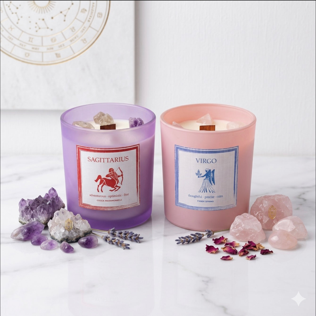 Purpink Zodiac Scented Candle Jar – 120g Star Sign Candle