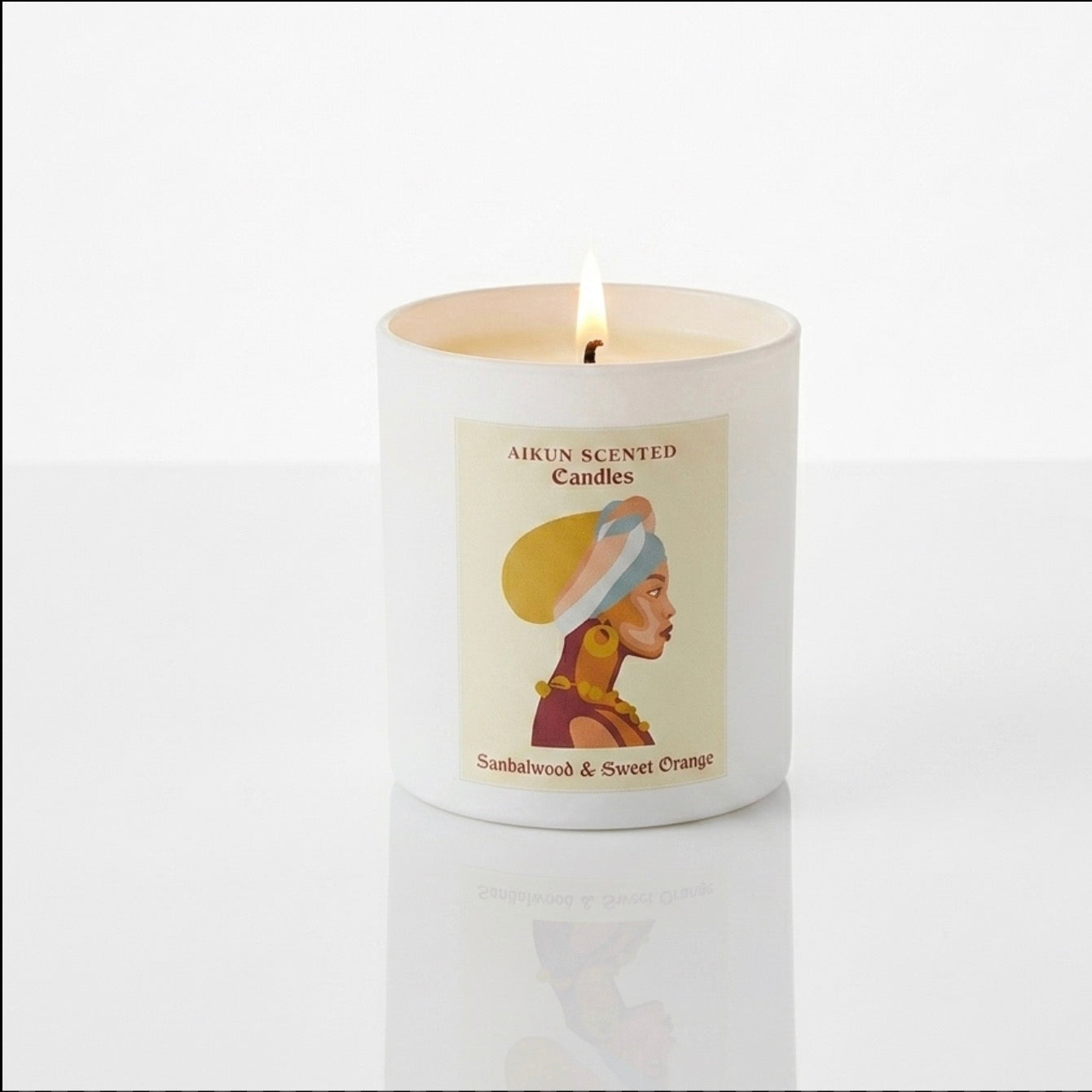 Aikun Scented Candle Jar – 400g Sandalwood & Sweet Orange Candle Jar
