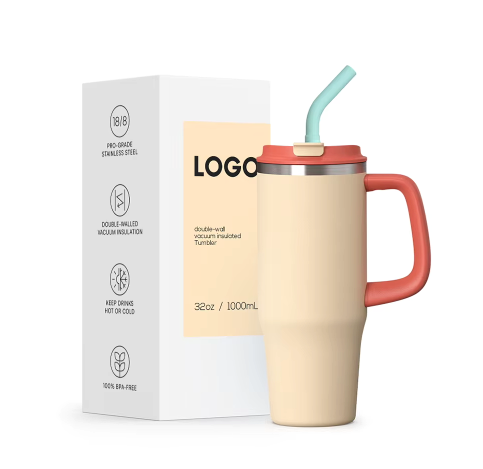 Stanley style Double Wall Insulated Tumbler 1000ml