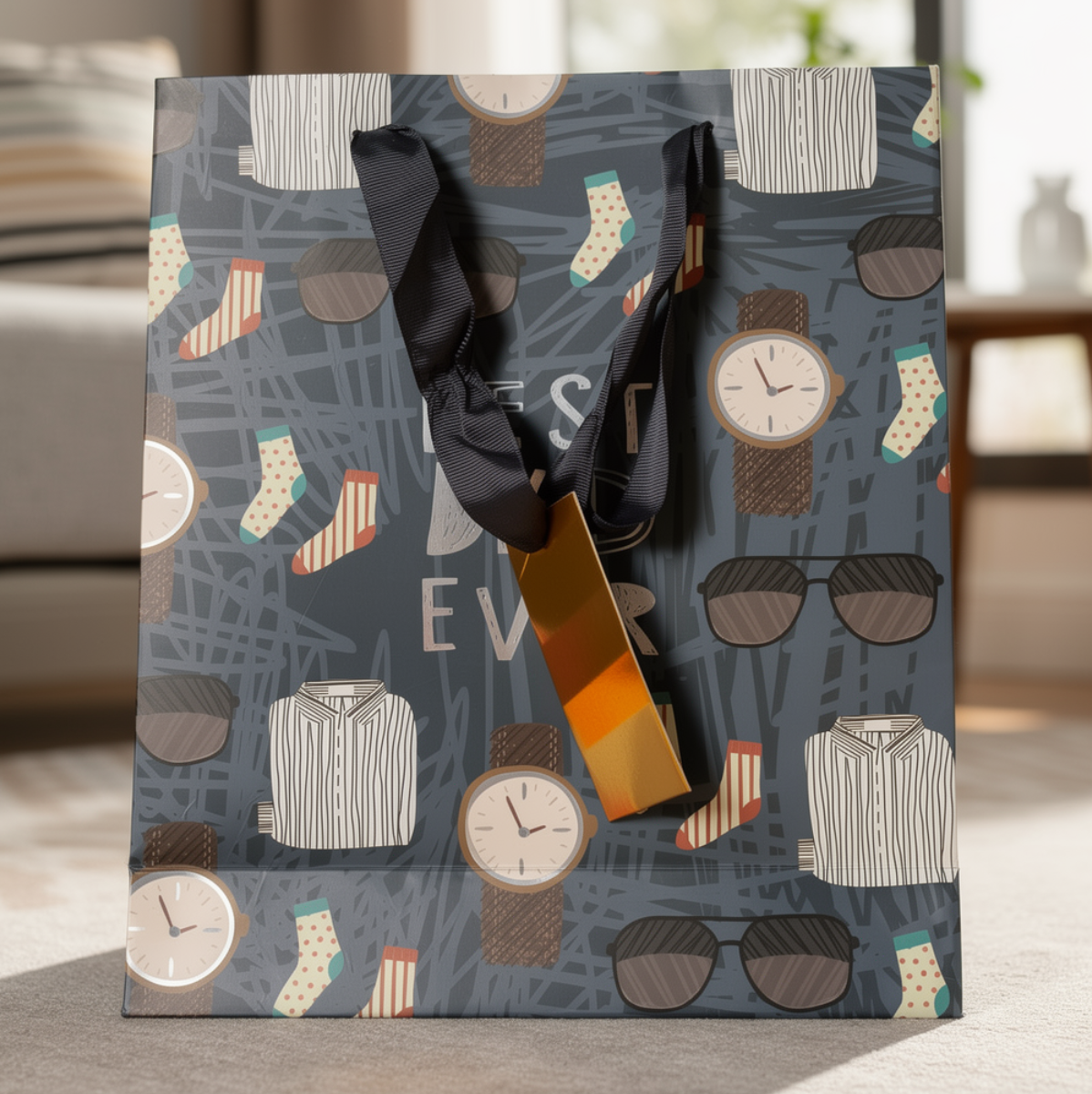 Best Dad Ever Medium Gift Bag – Father’s Day Gift Packaging for Dad
