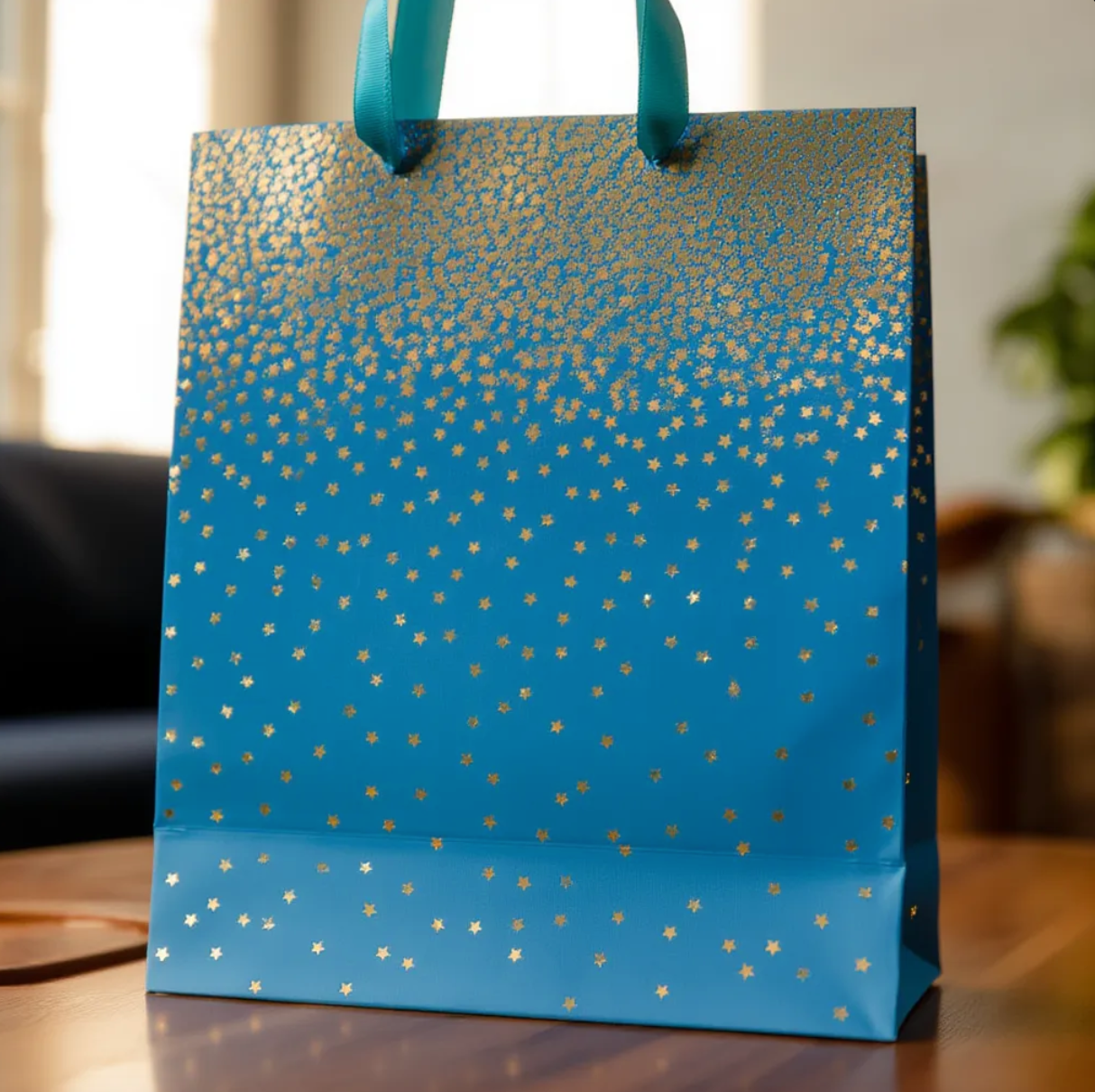 Teal Ombre Medium Gift Bag – Elegant Gradient Gift Packaging