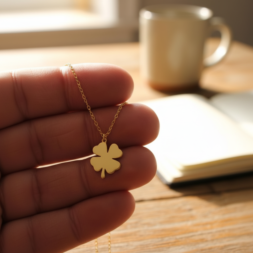 Lucky Clover Necklace – Gold Plated Brass Pendant Jewellery