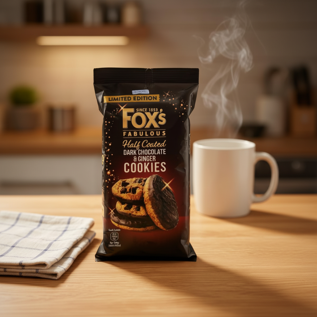 Fox’s Fabulous Half Coated Dark Chocolate & Ginger Cookies 300g