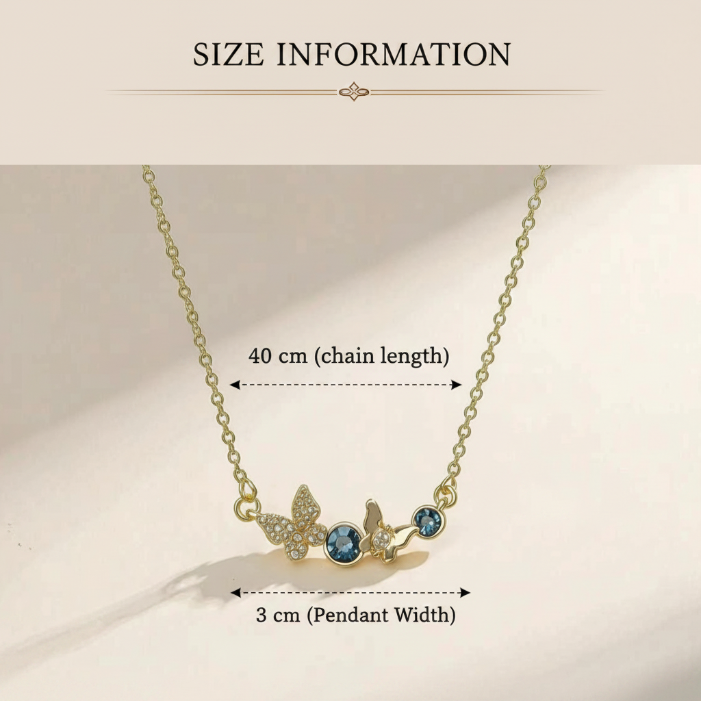 The Zara Necklace – 14k Gold Plated – Butterfly Charms