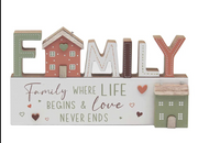 Love & Affection Autumn Standing Plaque – Family