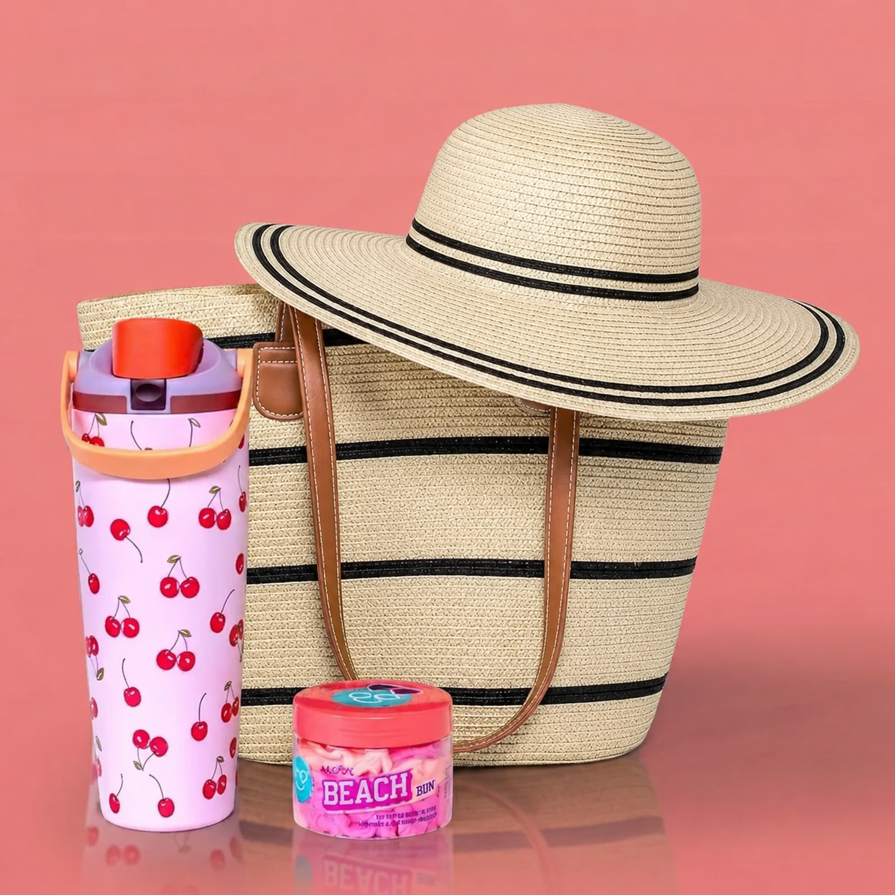 The Sipp & Stroll Beach Vibe Hamper – Water Bottle, Body Butter & Beach Set