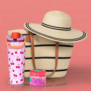 The Sipp & Stroll Beach Vibe Hamper – Water Bottle, Body Butter & Beach Set