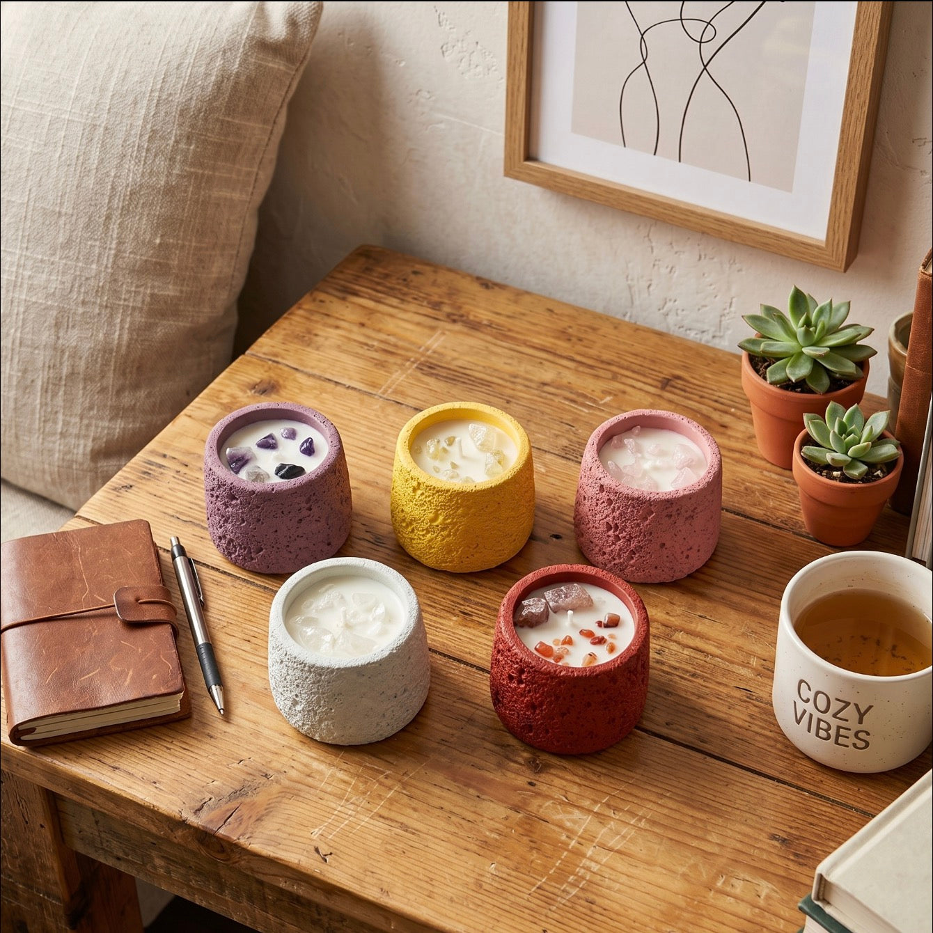 Stone Finish Scented Candle Jar – 210g Small Luxury Candle