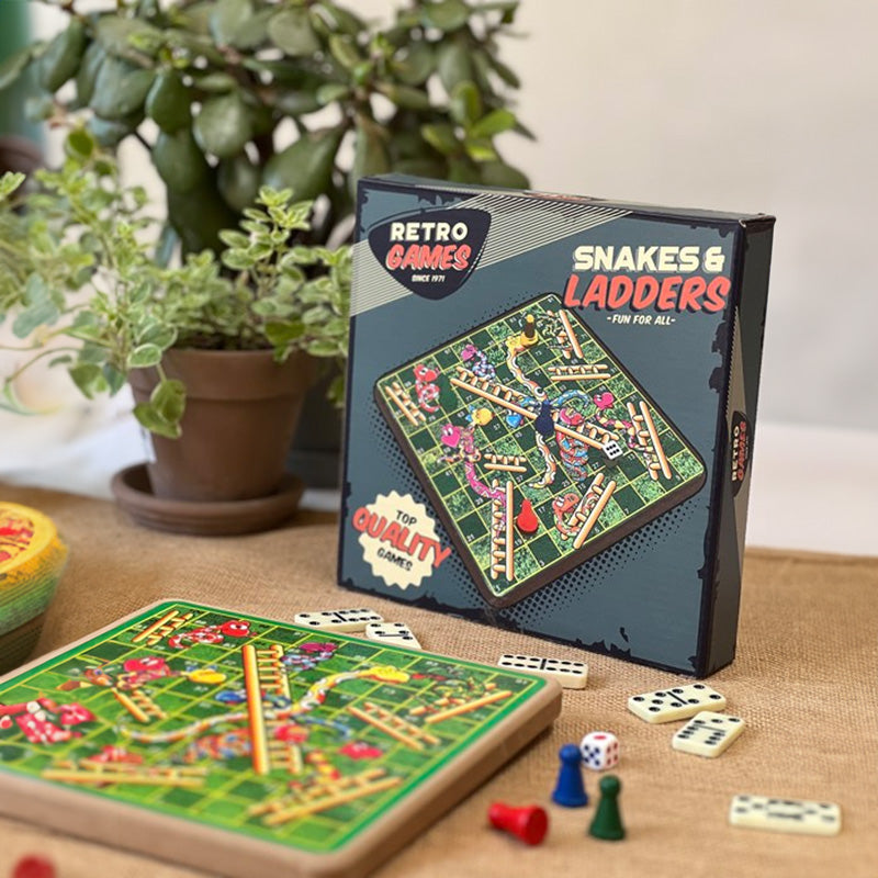 Retro Games Wood Snakes & Ladders