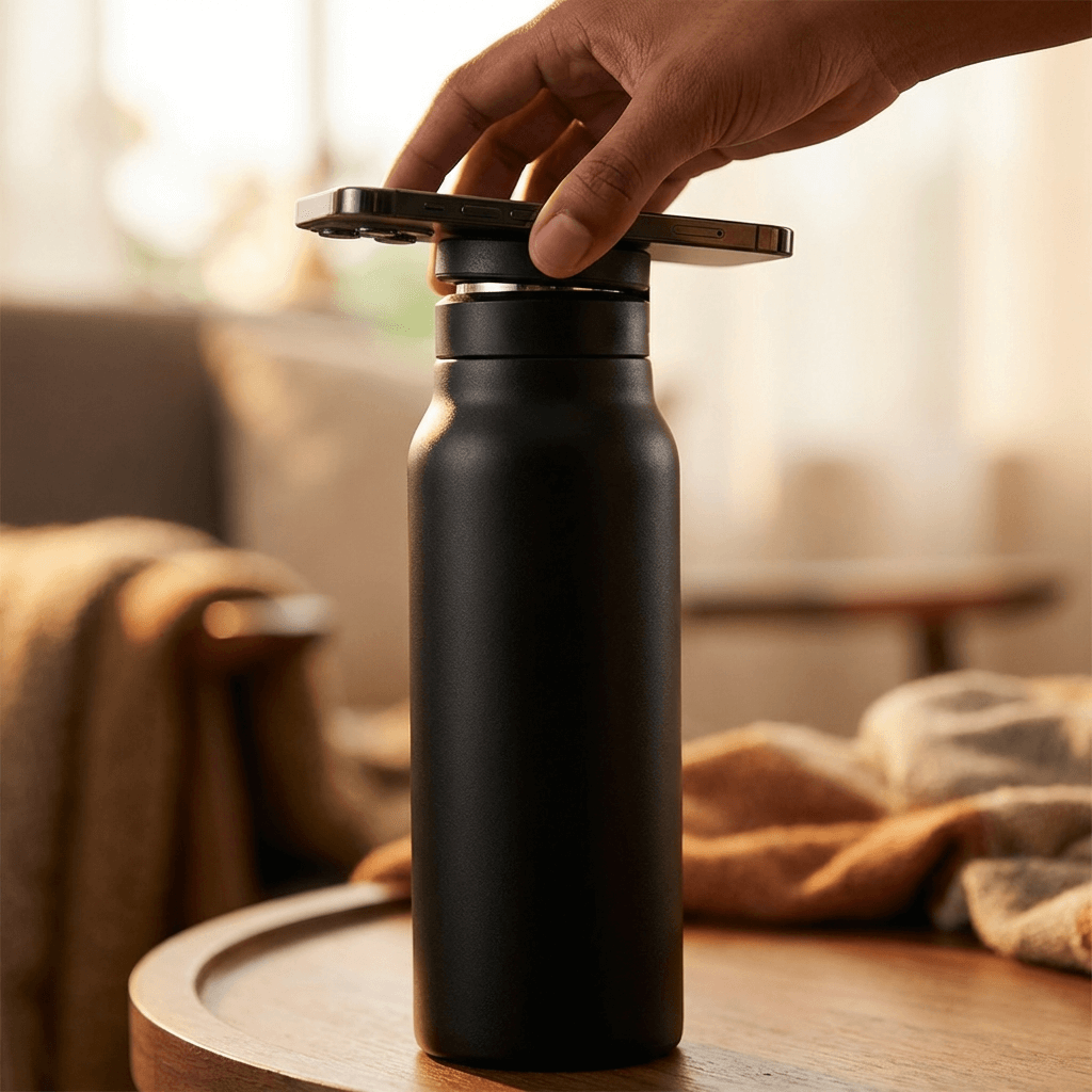 The SnapStand MagSafe Magnetic Water Bottle with Phone Holder, 750ml