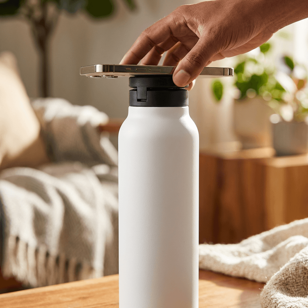 The SnapStand MagSafe Magnetic Water Bottle with Phone Holder, 750ml