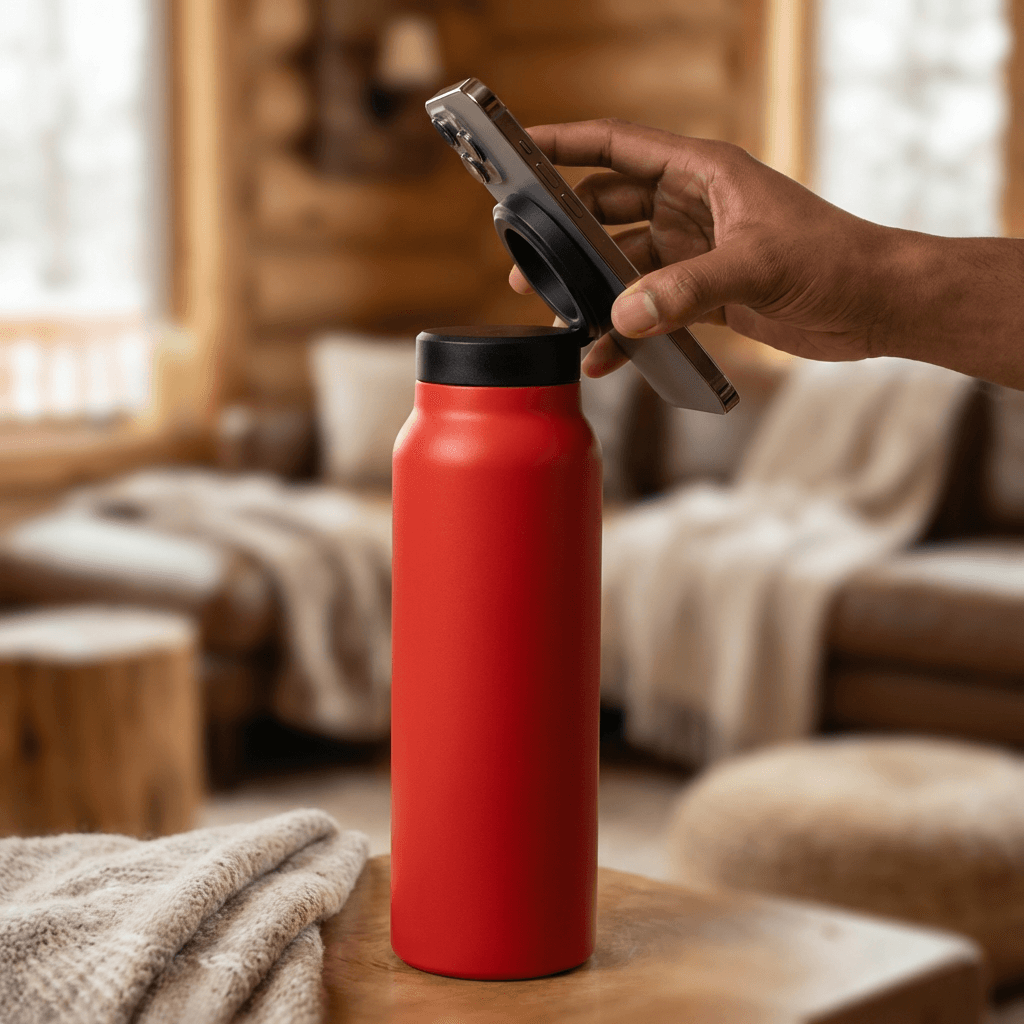 The SnapStand MagSafe Magnetic Water Bottle with Phone Holder, 750ml