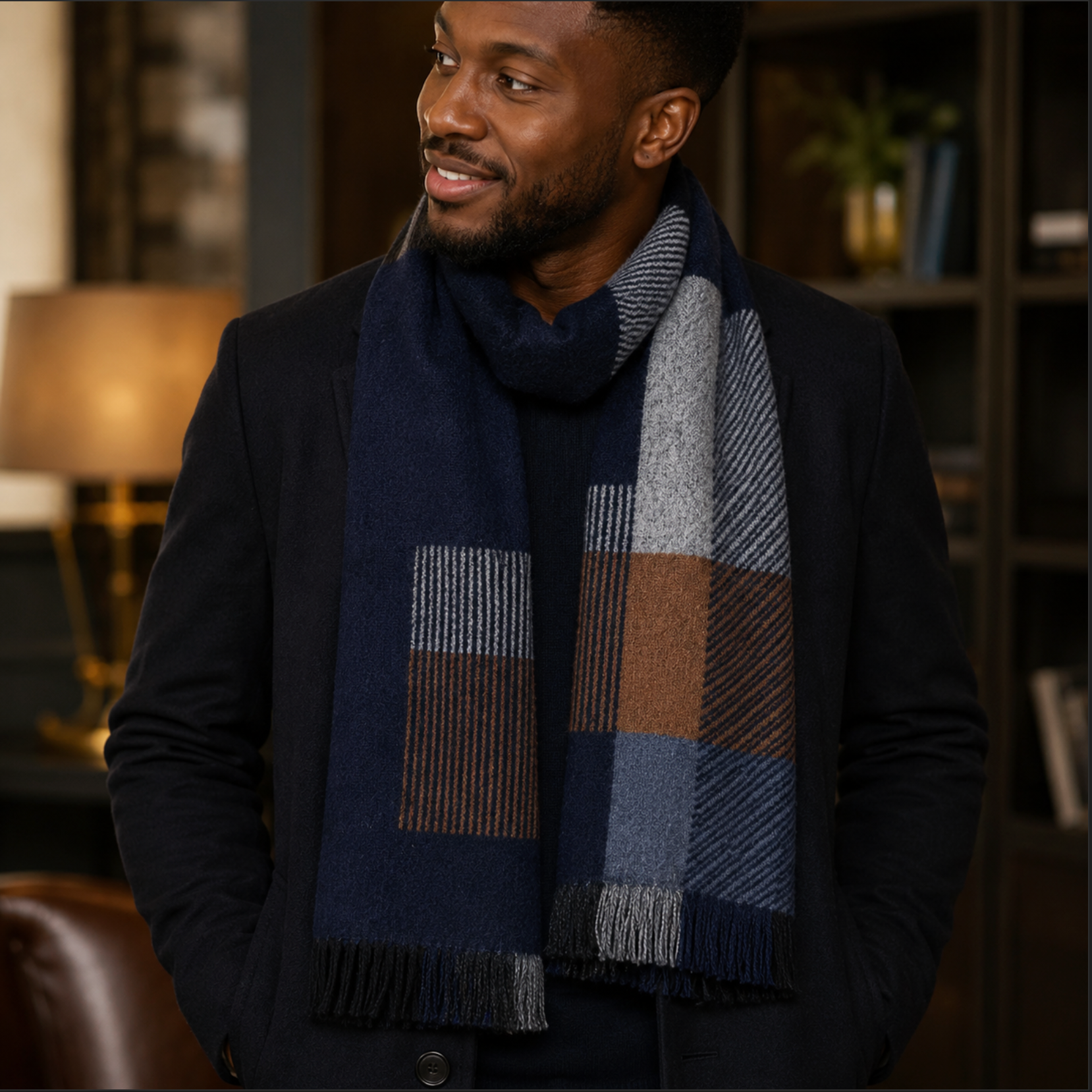EQ For Men Modern Colourblocks Scarf – Stylish Men’s Winter Fashion Scarf