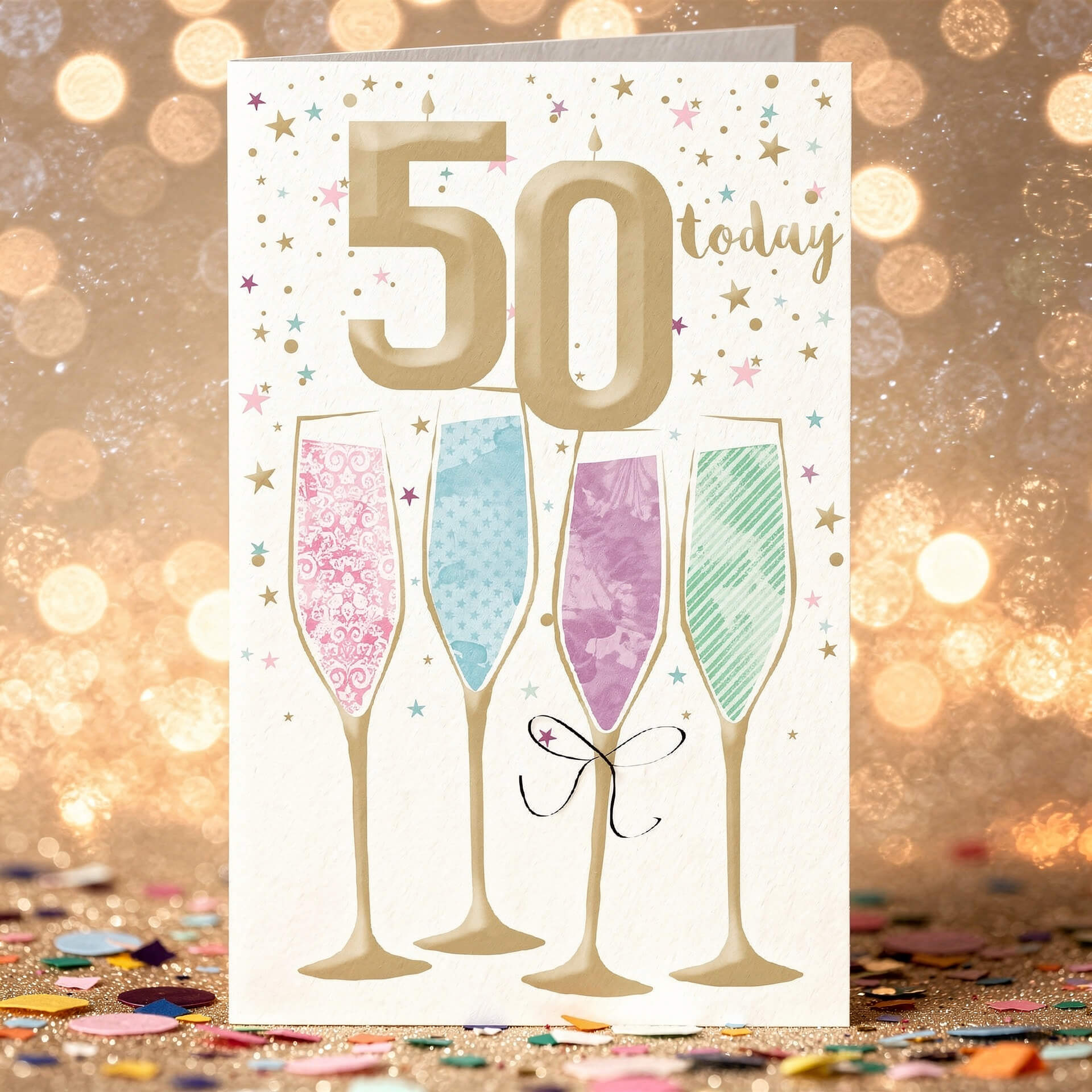 50 Today – Champagne Celebration Birthday Card
