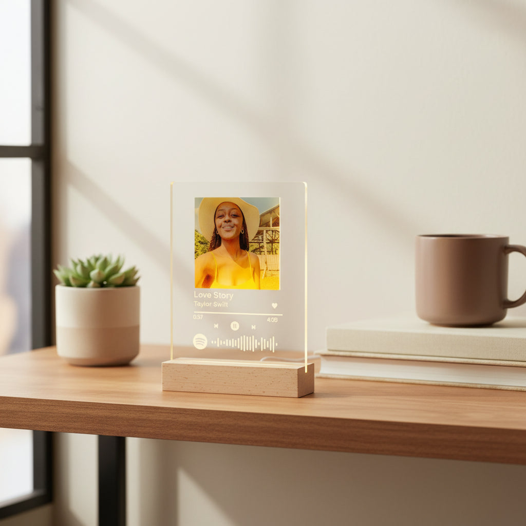 Personalised Customised Spotify LED Light – “Love Story” by Taylor Swift with Photo & Surprise Song (15 × 20 cm)