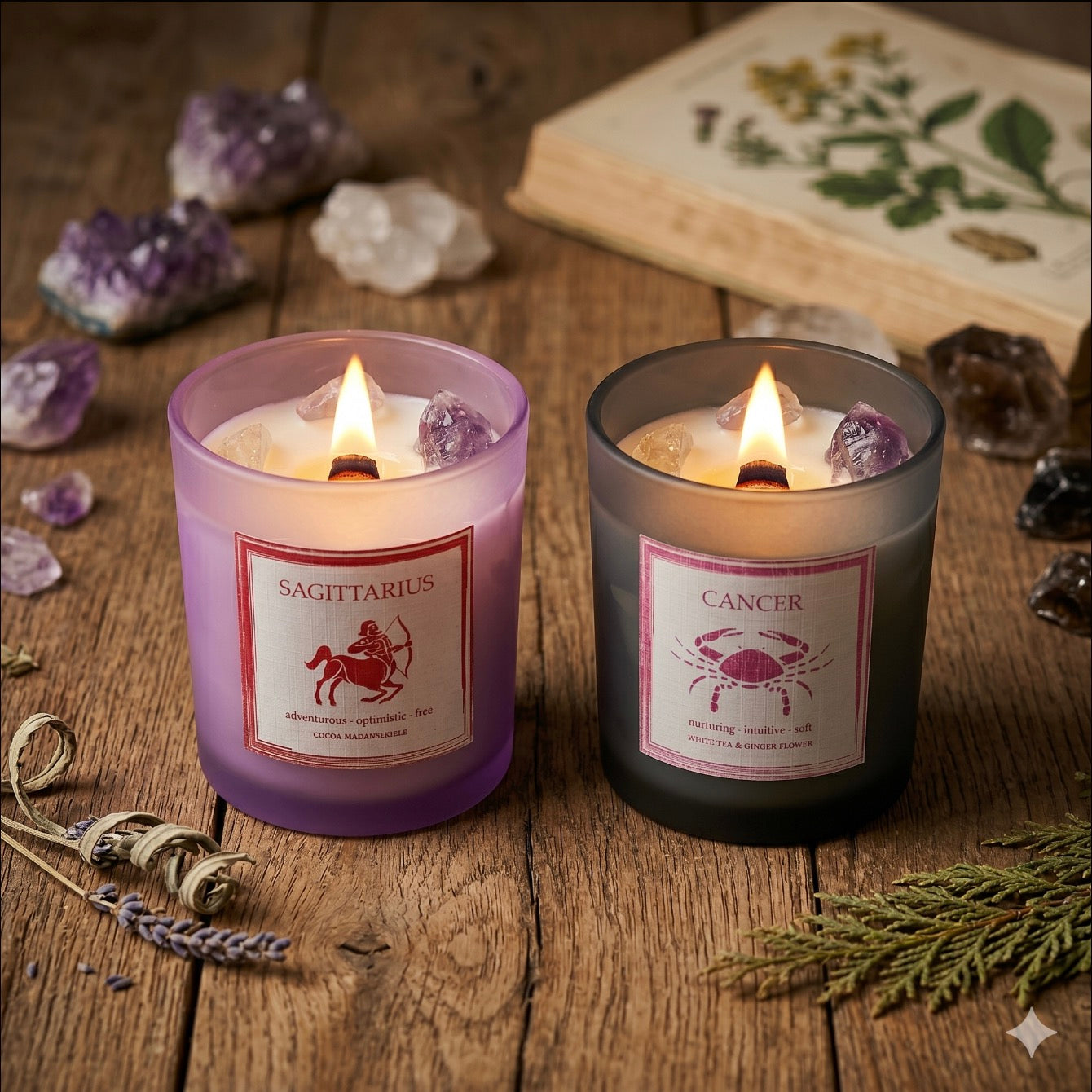 Purpink Zodiac Scented Candle Jar – 120g Star Sign Candle