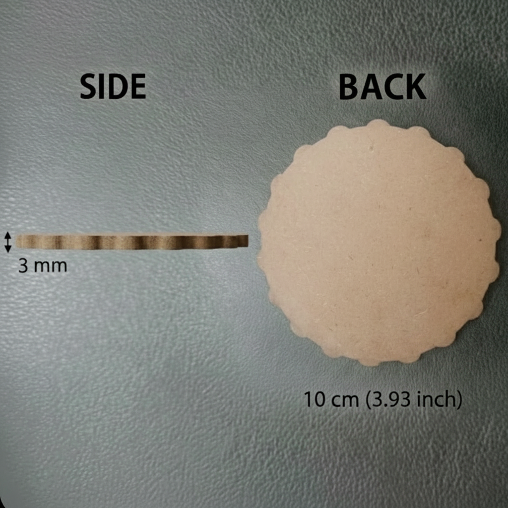 A Mother’s Love Scallop Shaped Coaster – 10 × 10 cm Single-Sided