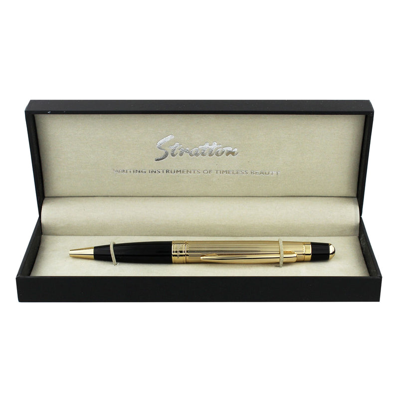 Stratton Ballpoint Pen - Black & Gold