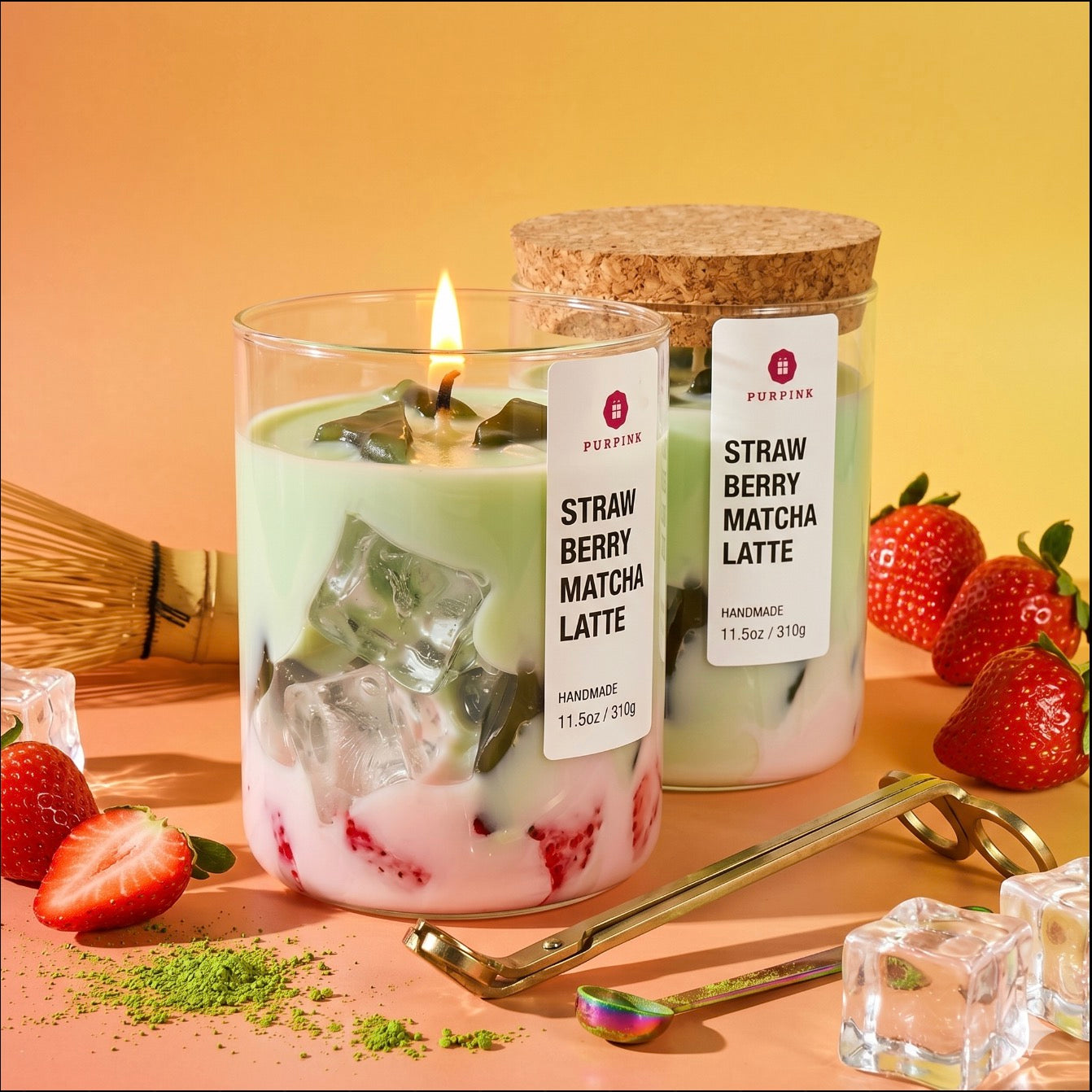 Purpink Coffee Mug Scented Soy Wax Candle – 310g Luxury Candle Jar