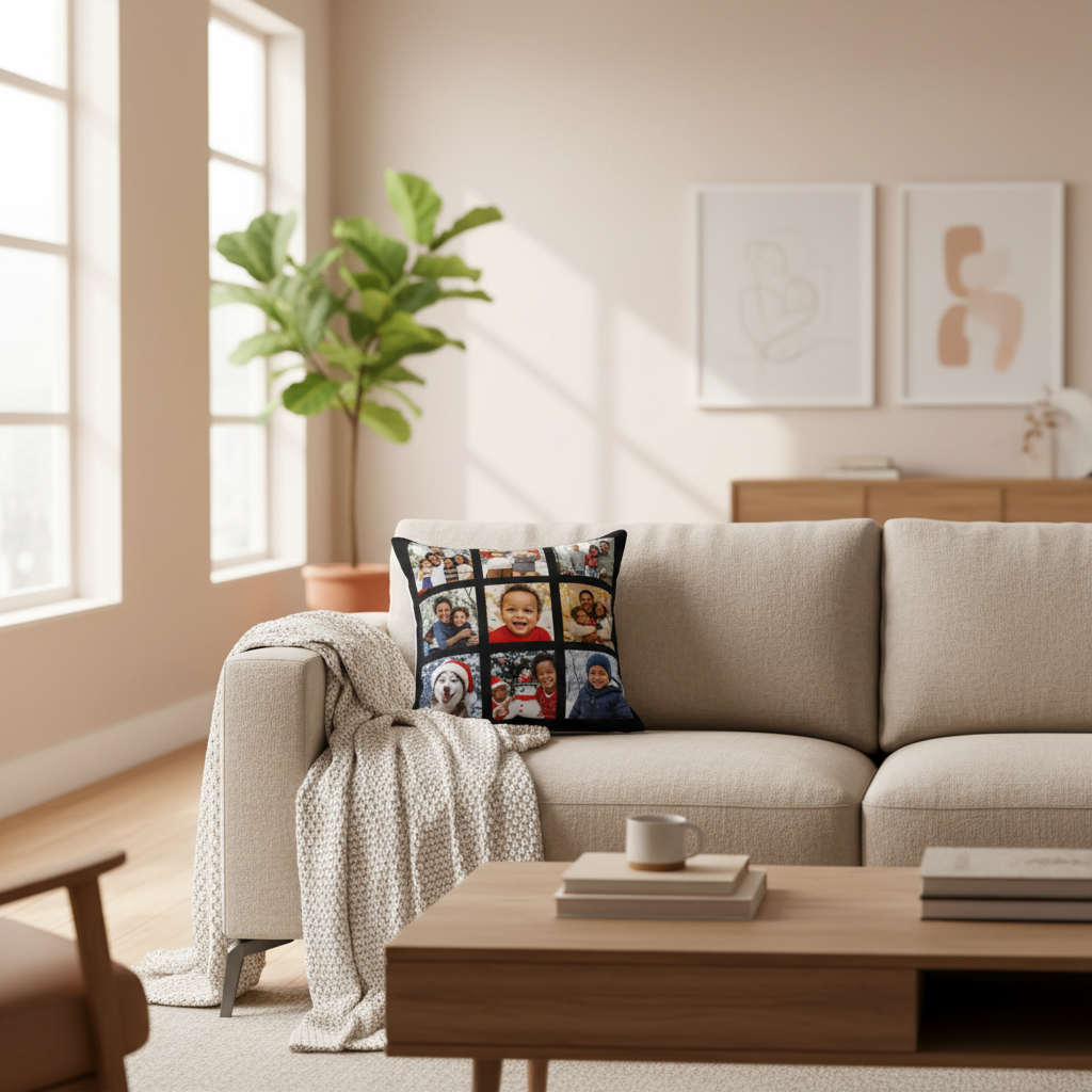 Personalised Cotton Cushion Cover – 40 × 40 cm Decorative Throw Pillow Cover