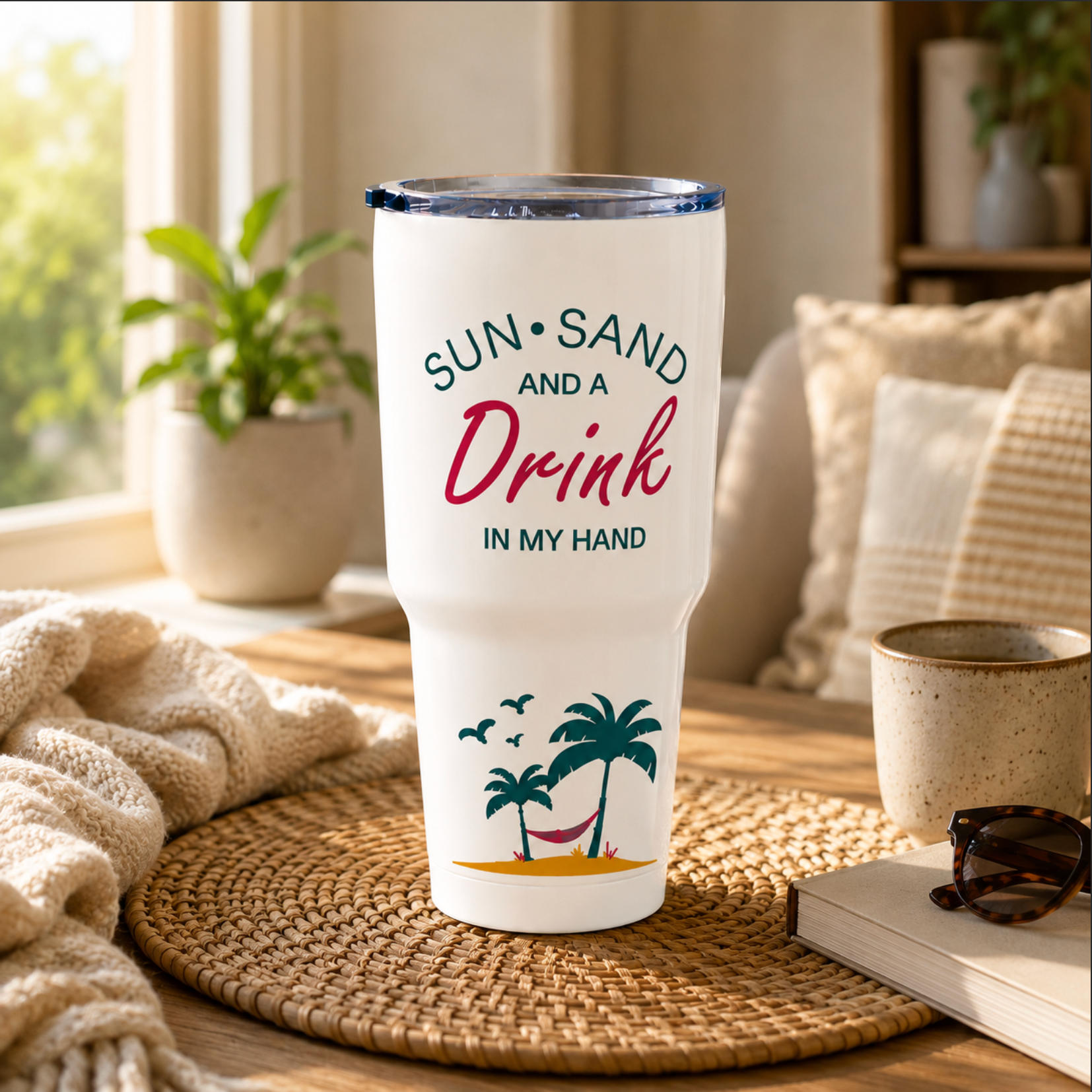 Personalised Travel Tumbler – 30oz Birth Flower Insulated Mug