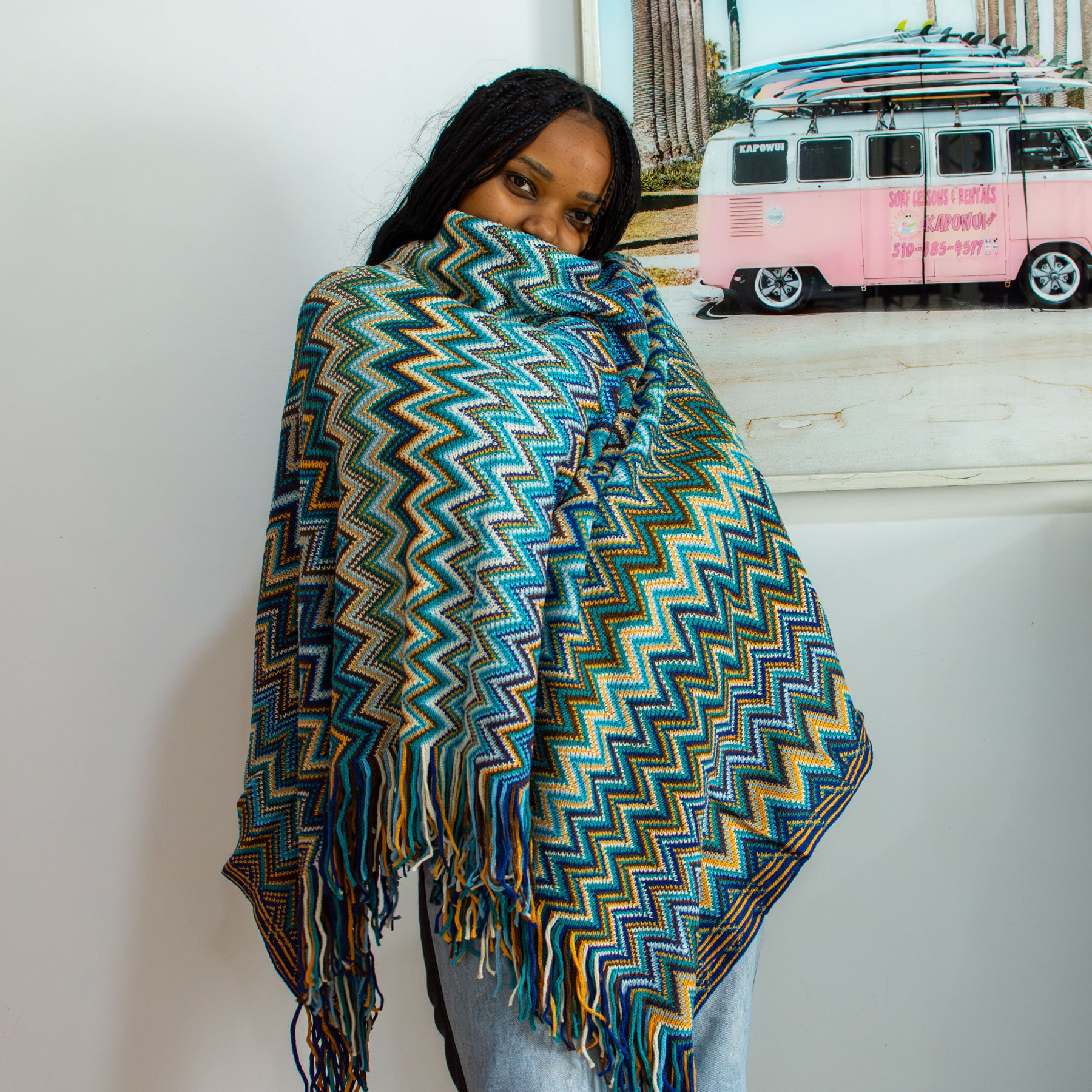 Deco Chevron Bohemian Blanket – 127 x 180 cm