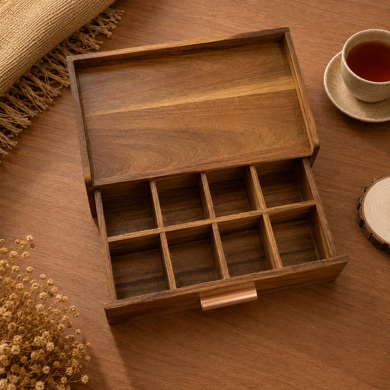 Acacia Wood Tea Box