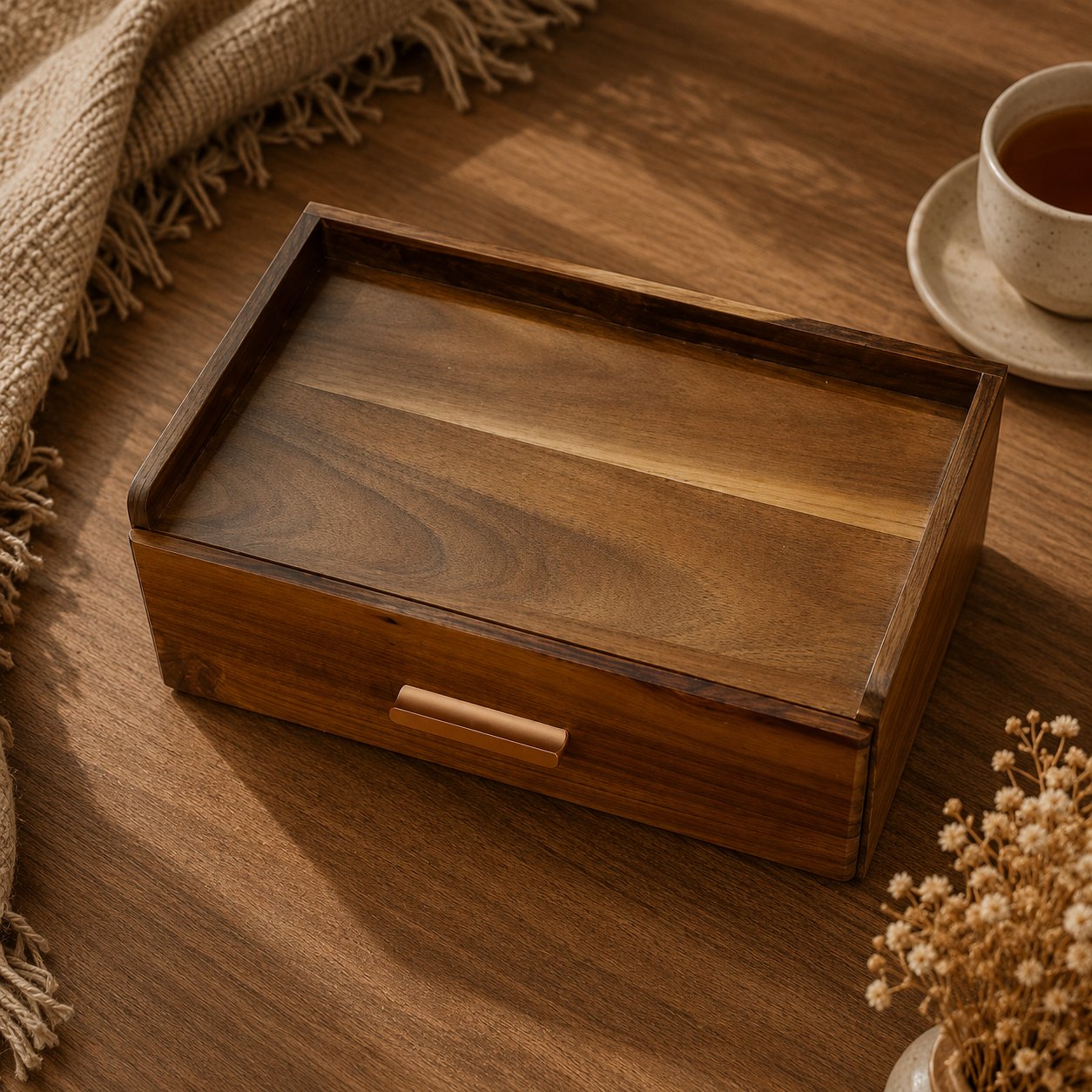 Acacia Wood Tea Box