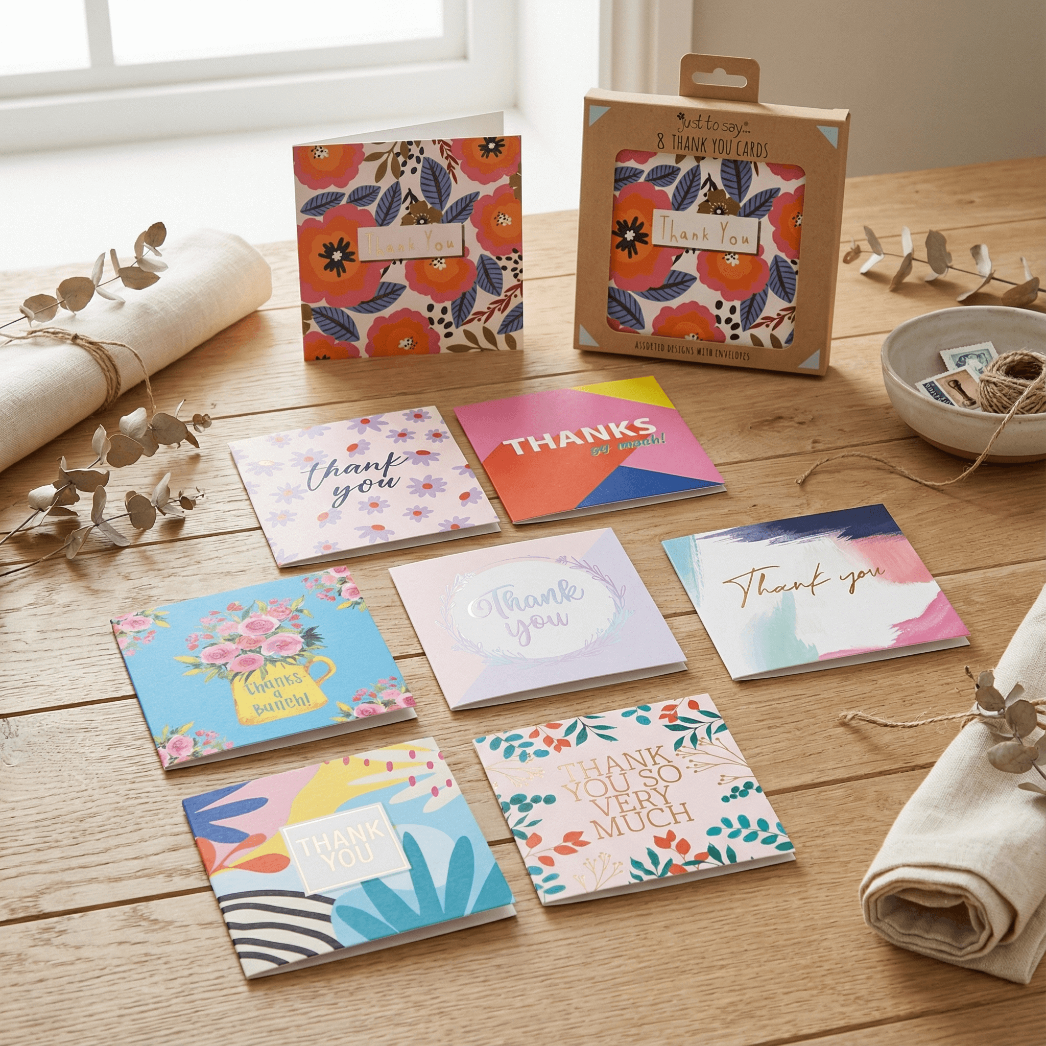 Assorted Thank-You Cards Box Set of 8