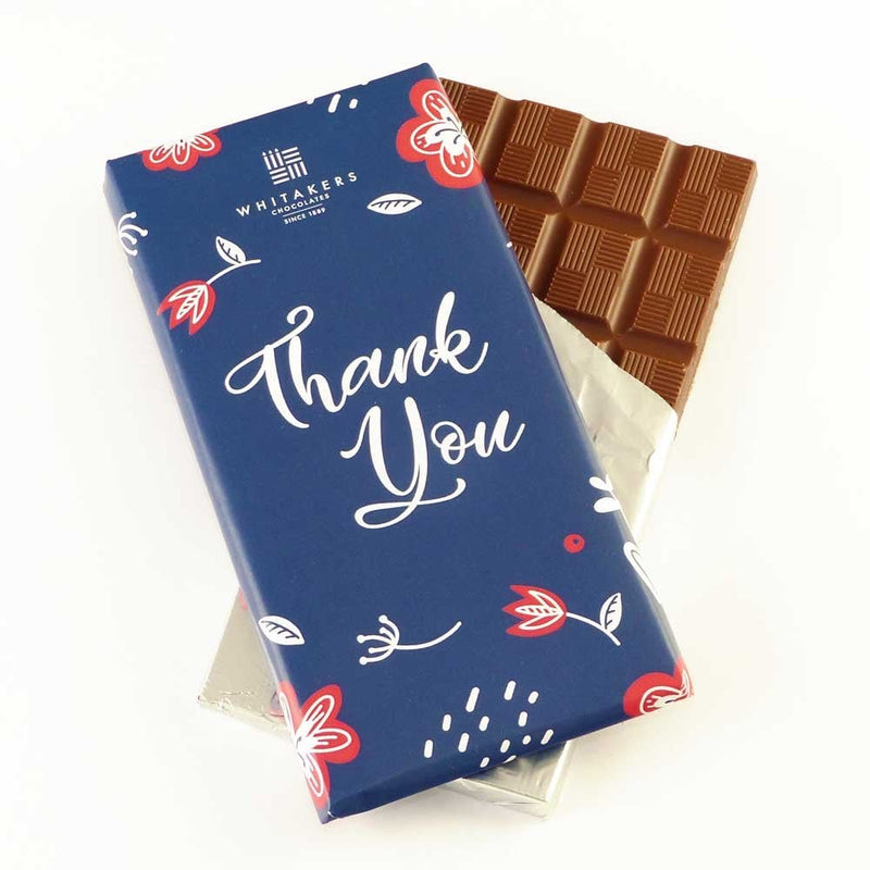 Thank You Milk Chocolate Flowers Bar by Whitakers - 90g
