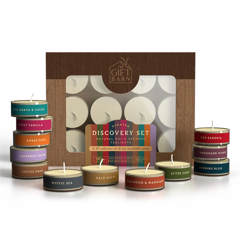 The Gift Barn Tealights Refill Packs - Discovery Set Scent Collection 12 pack