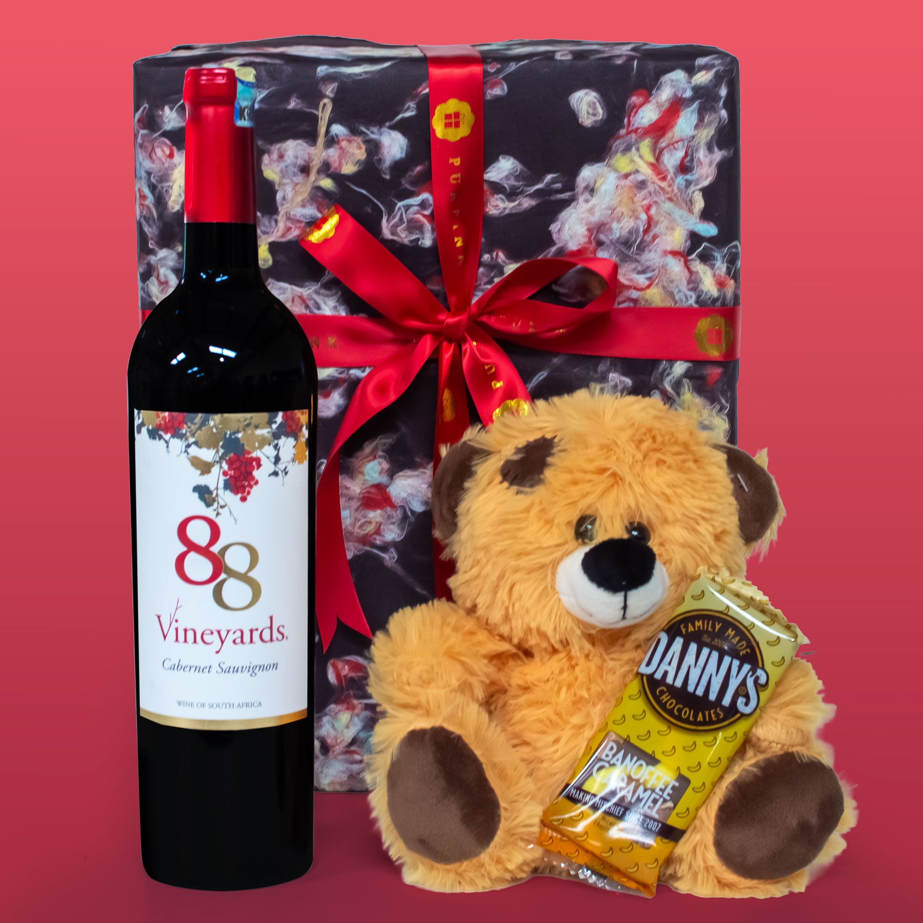 Cheers & Cuddles Hamper – Wine, Chocolate & Teddy Gift Set
