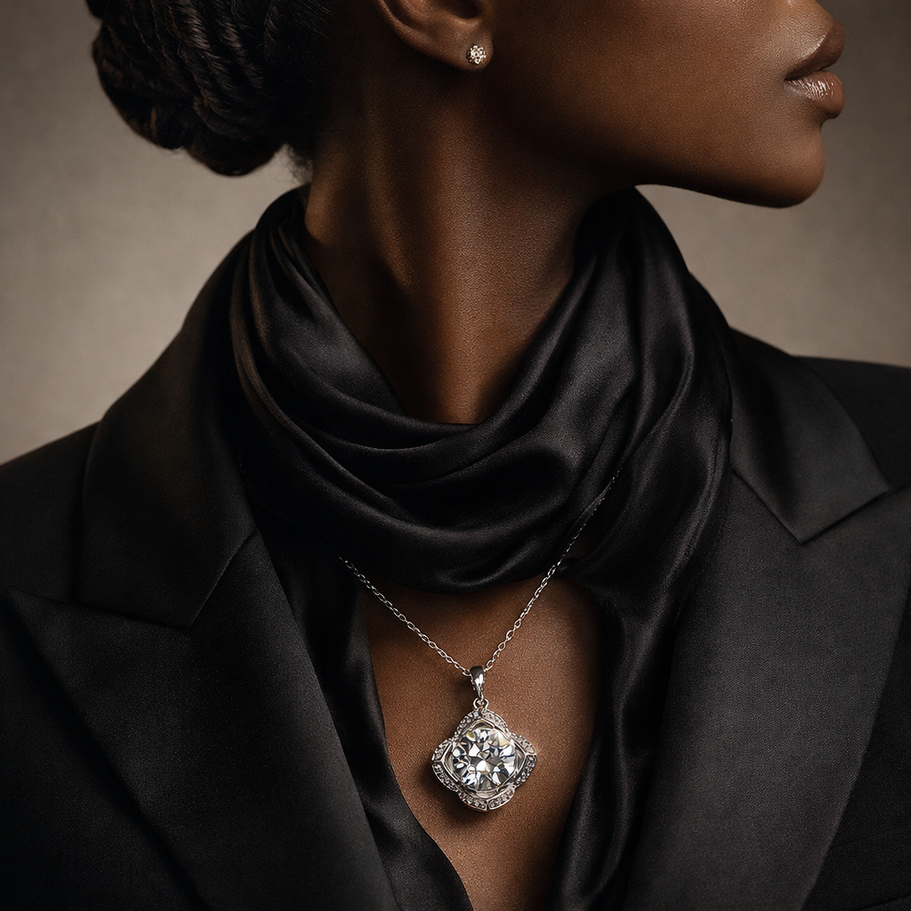 The Ivy Necklace – Rhodium Plated – Flower