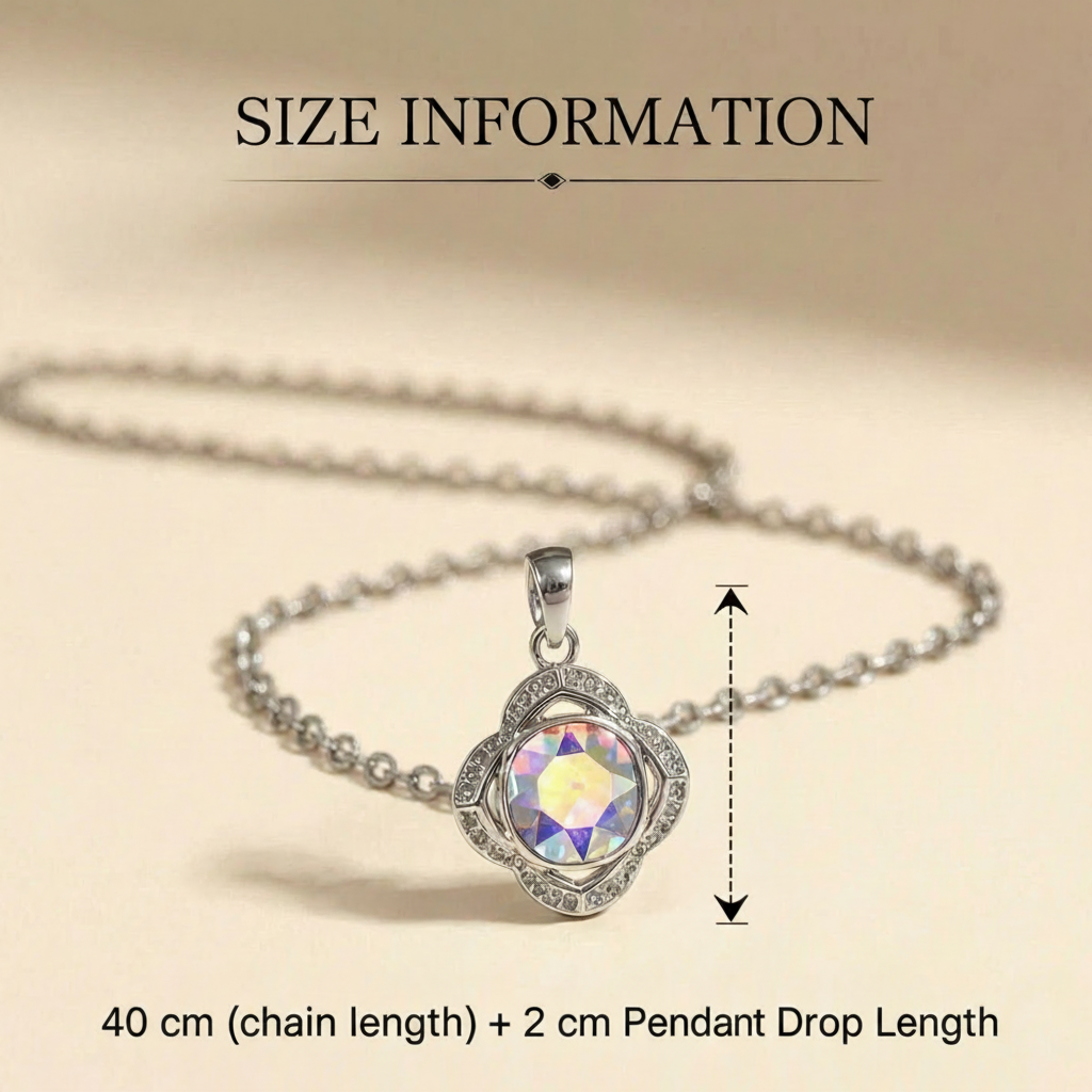 The Ivy Necklace – Rhodium Plated – Flower