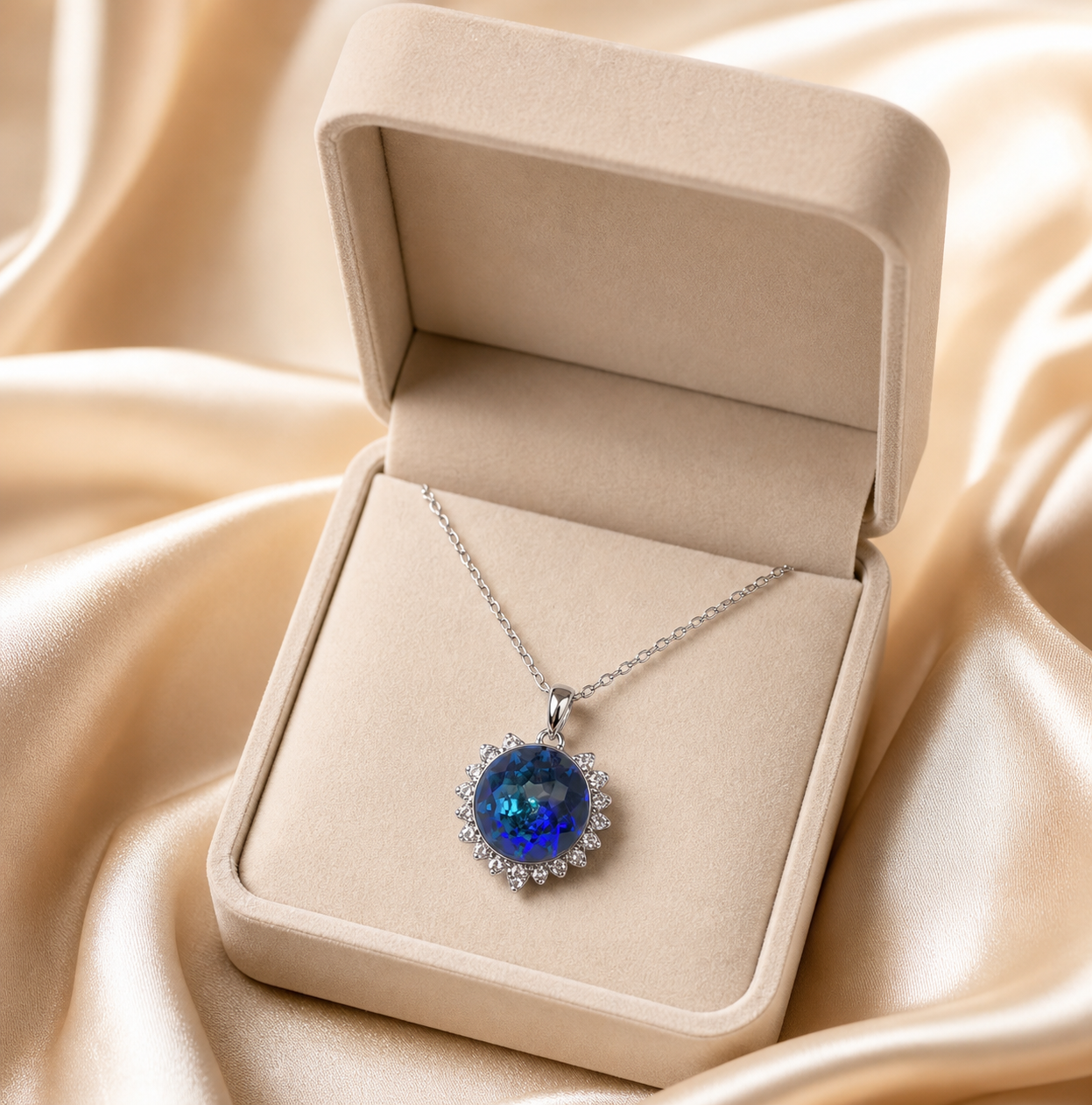 The Soleil Necklace – Rhodium Plated – Sunshine