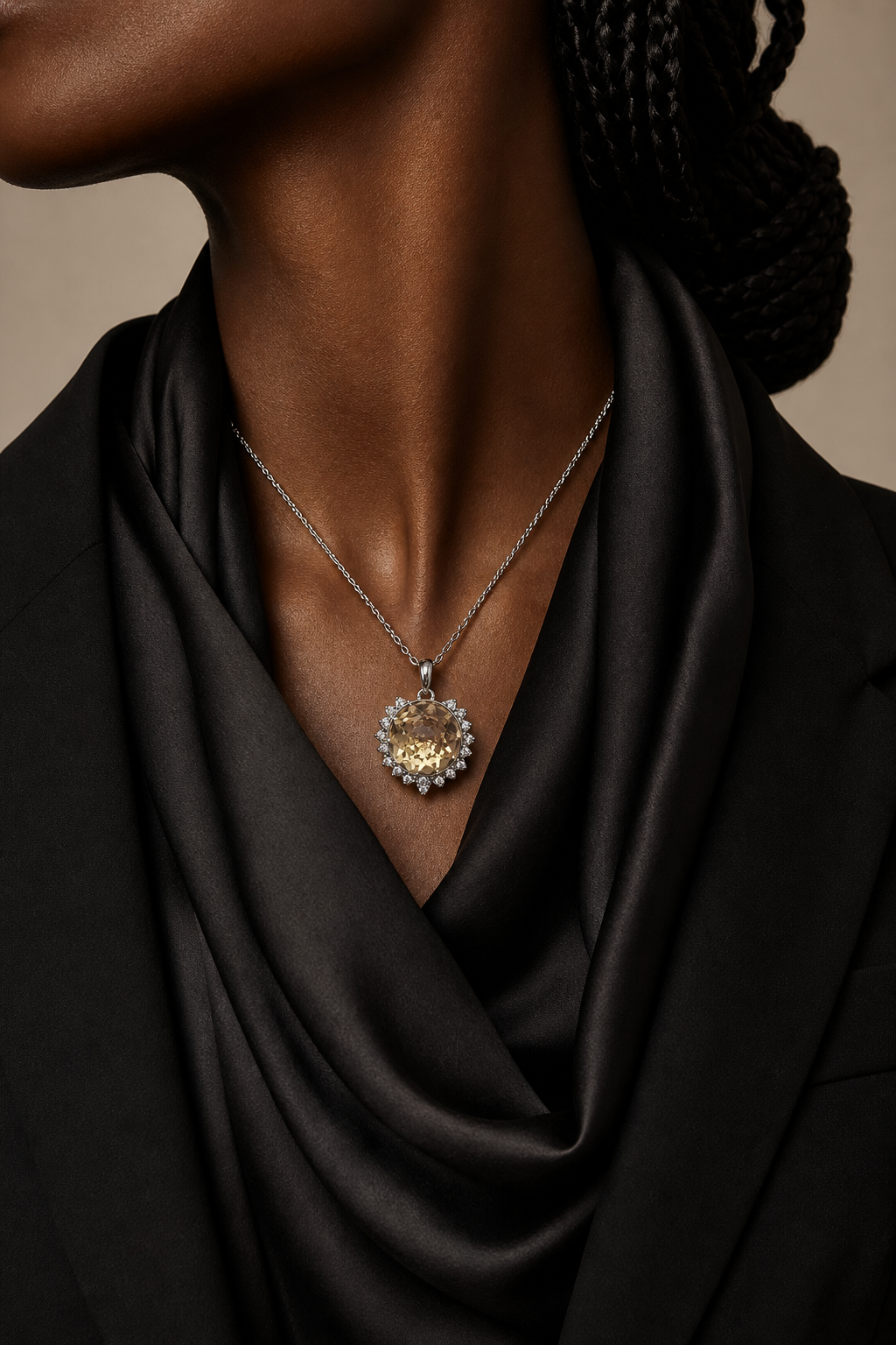 The Soleil Necklace – Rhodium Plated – Sunshine
